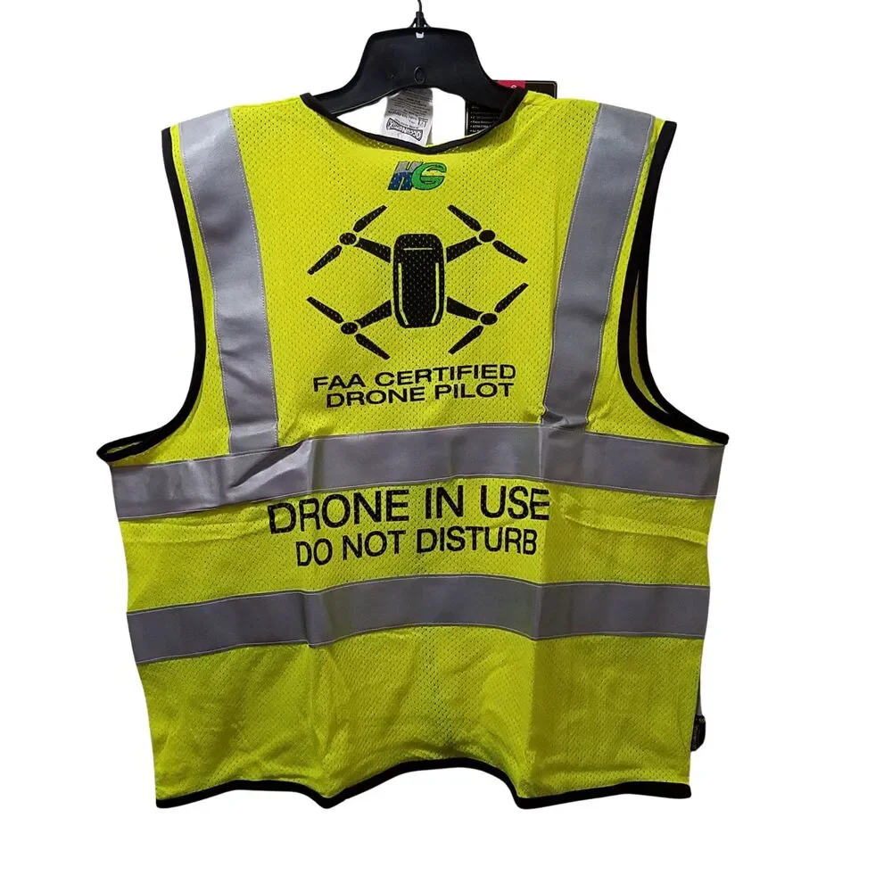 OccuNomix Flame Resistant Modacrylic Safety Vest Large ANSI FAA Drone Pilot - Picture 2 of 4